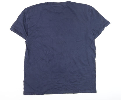 Tommy Jeans Men's Blue Cotton Crew Neck T-Shirt Size L