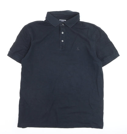 Charles Tyrwhitt Men's Black Polo Shirt Medium Short Sleeve Cotton Blend