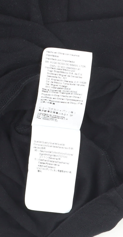 Hugo Boss Men's Black Pullover Hoodie M Logo Classic Style