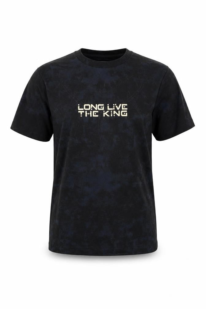 Front view of Marvel boys’ black panther black short sleeve crew neck t-shirt, size S