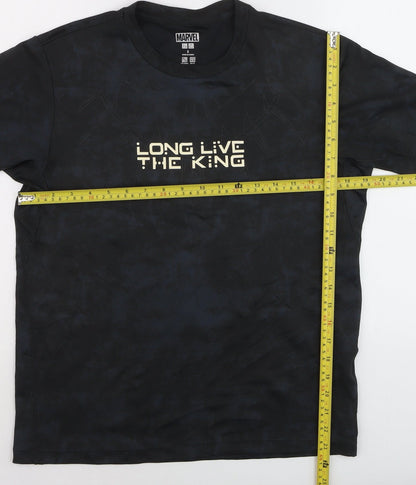 Marvel Boys Black Panther Black Short Sleeve Crew Neck T-Shirt Size S