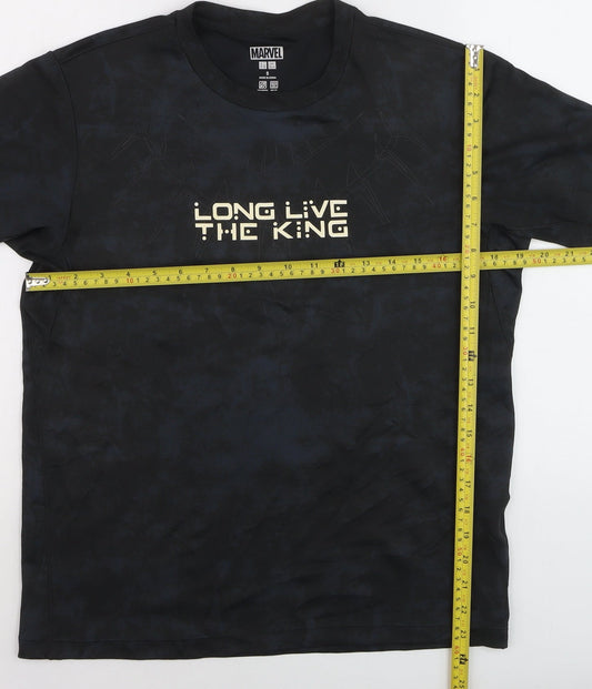 Marvel Boys Black Panther Black Short Sleeve Crew Neck T-Shirt Size S