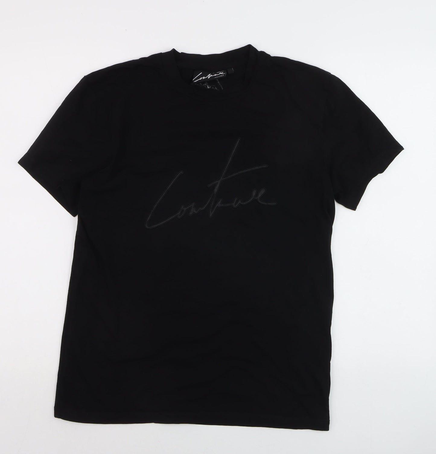 Couture Men's Black Crew Neck Short Sleeve Cotton T-Shirt M