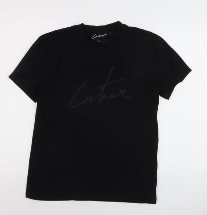 Couture Men's Black Crew Neck Short Sleeve Cotton T-Shirt M