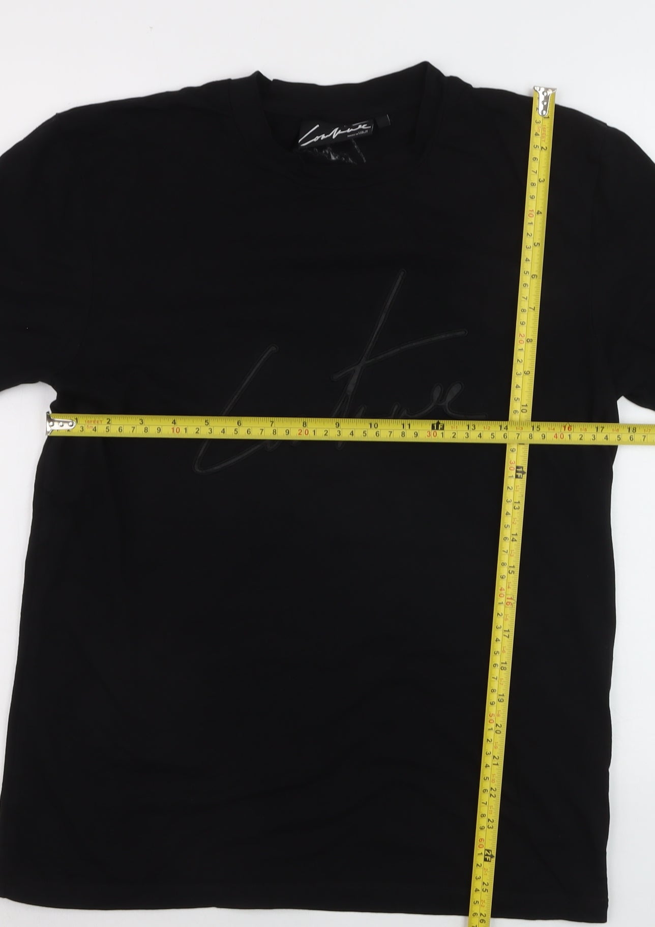 Couture Men's Black Crew Neck Short Sleeve Cotton T-Shirt M