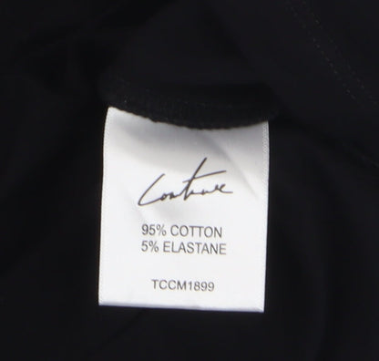 Couture Men's Black Crew Neck Short Sleeve Cotton T-Shirt M