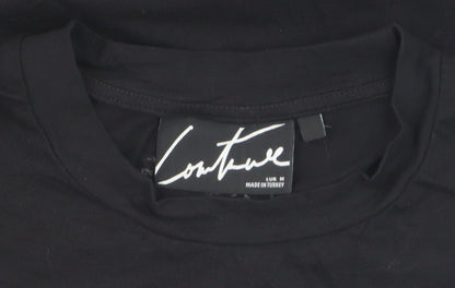 Couture Men's Black Crew Neck Short Sleeve Cotton T-Shirt M