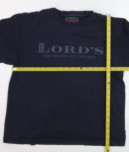 Lord's Men's Blue Cotton Short Sleeve Cricket T-Shirt M