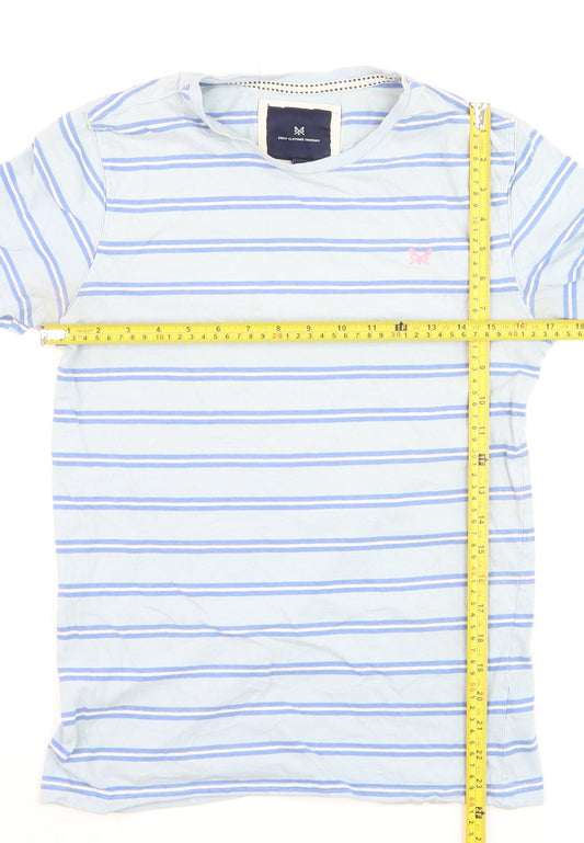 Crew Clothing Company Men's Blue Striped Cotton T-Shirt - Size S
