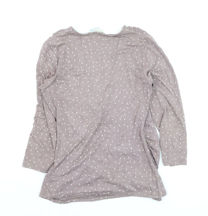 Boden Womens Brown Polka Dot Wrap Blouse Size 12 Viscose 3/4 Sleeve