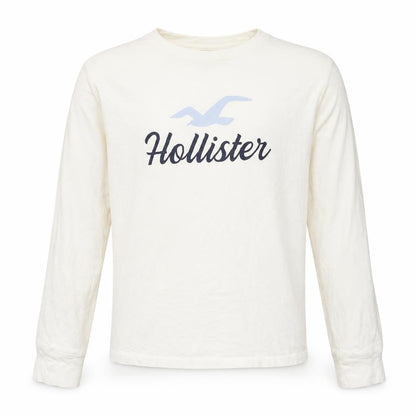 Hollister Boys White Cotton Long Sleeve Pyjama Top M