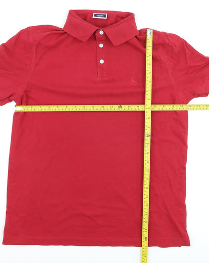 Charles Tyrwhitt Men's Red Cotton Stretch Polo Shirt Medium