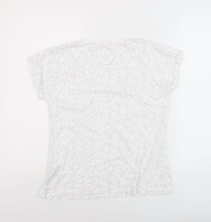 FatFace Womens White Starfish Print Cotton T-Shirt UK 12