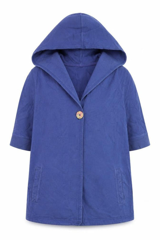 Lands' End Women’s Blue Hooded Cotton Jacket Size 10