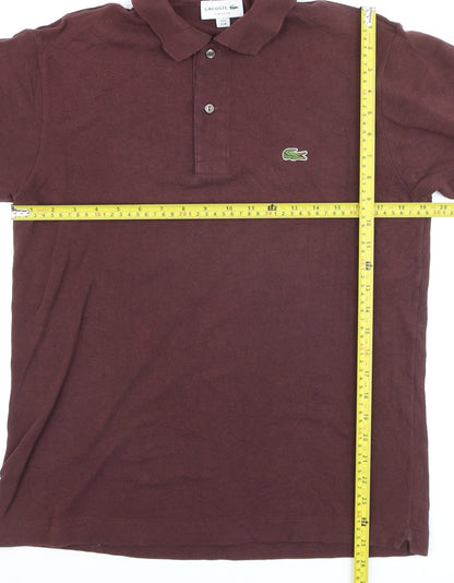 Lacoste Men Brown Classic Fit Short Sleeve Polo Shirt Size M