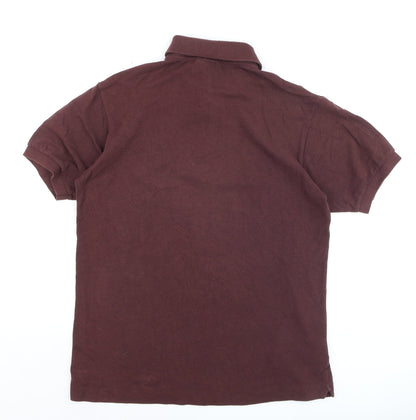 Lacoste Men Brown Classic Fit Short Sleeve Polo Shirt Size M