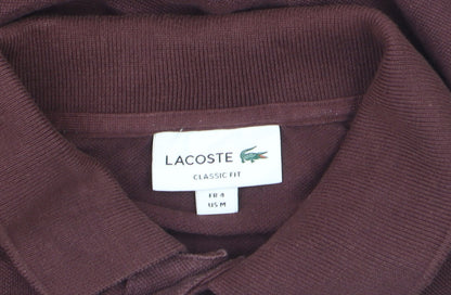 Lacoste Men Brown Classic Fit Short Sleeve Polo Shirt Size M