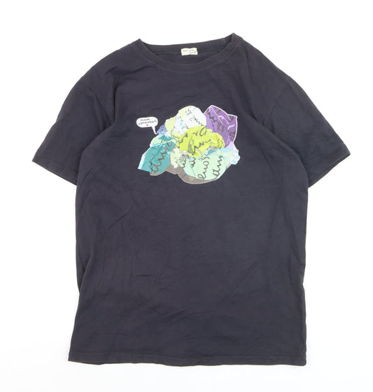 Paul Smith Men's Black Graphic Print Cotton Crew Neck T-Shirt M