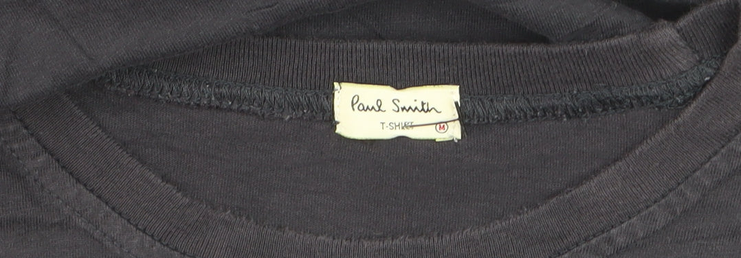 Paul Smith Men's Black Graphic Print Cotton Crew Neck T-Shirt M