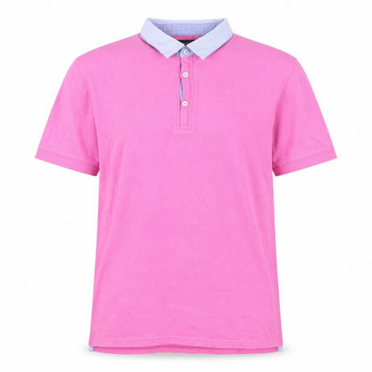 Massimo Dutti Men's Pink Cotton Polo Shirt XL Collared