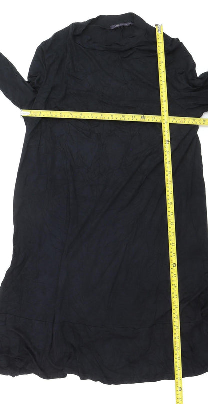 Marks and Spencer Women Black Size 18 High Neck Long Sleeve Tunic Jumper