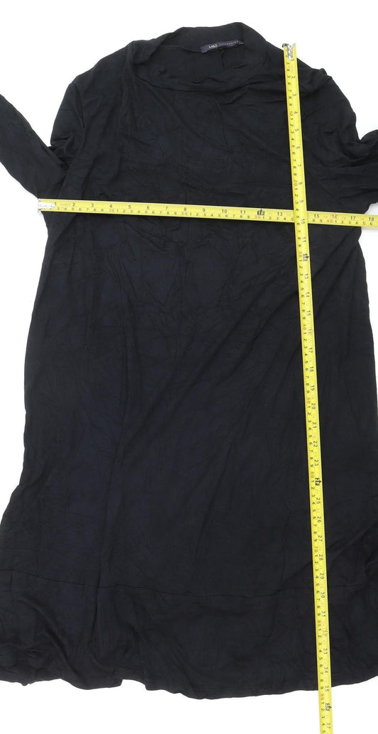 Marks and Spencer Women Black Size 18 High Neck Long Sleeve Tunic Jumper