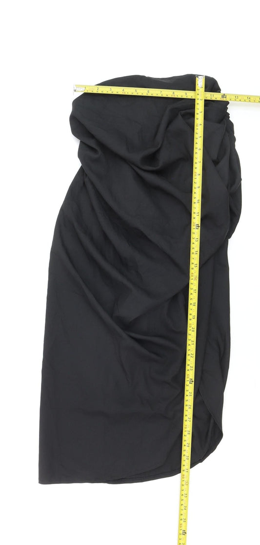 PrettyLittleThing Women’s Black Wrap Midi Skirt Size 8