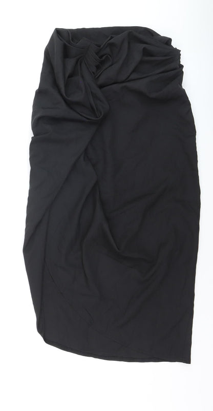 PrettyLittleThing Women’s Black Wrap Midi Skirt Size 8