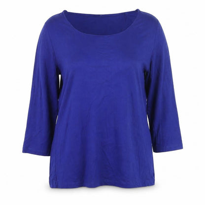 Viyella Women Blue Basic 3/4 Sleeve Stretch T-Shirt L