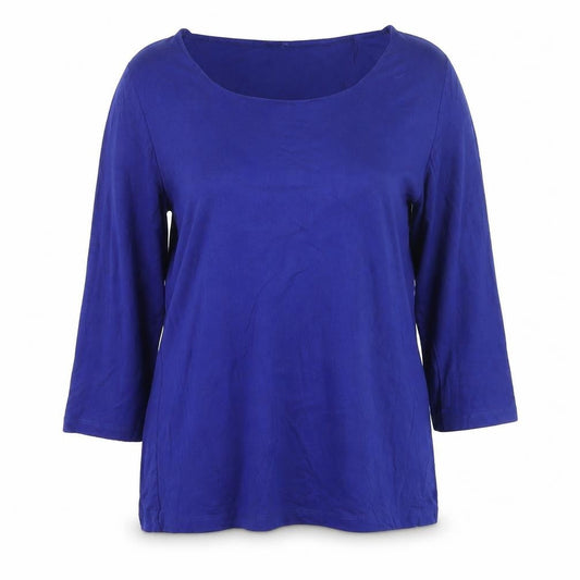 Viyella Women Blue Basic 3/4 Sleeve Stretch T-Shirt L