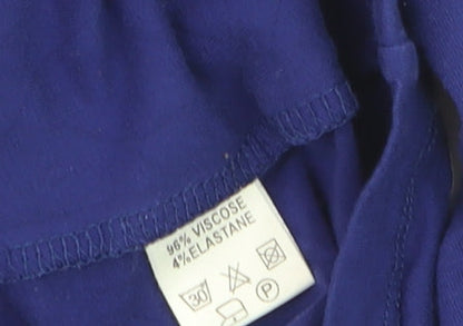 Viyella Women Blue Basic 3/4 Sleeve Stretch T-Shirt L