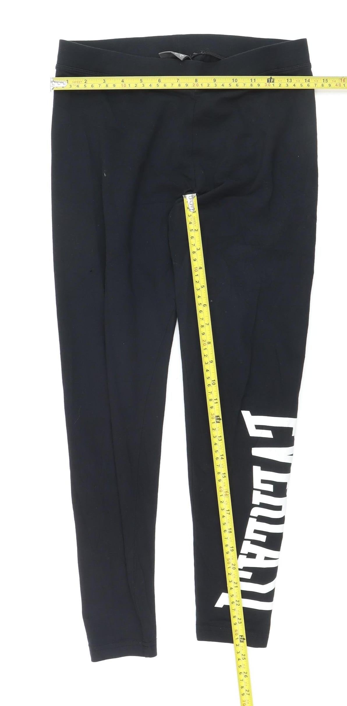Everlast Women's Black Logo Sports Leggings Size 12