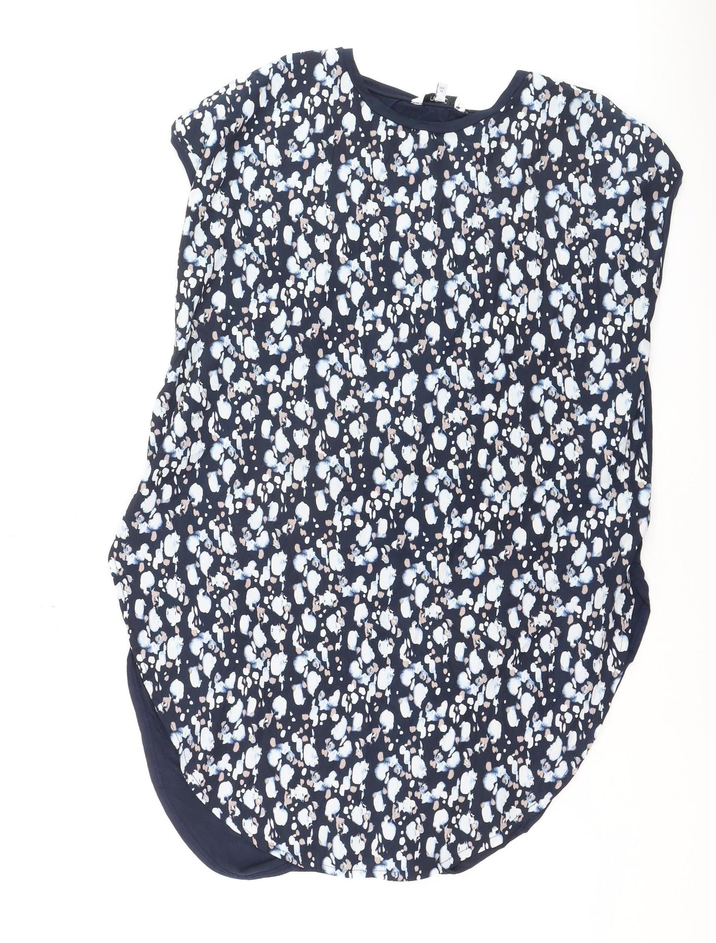 Next Women’s Blue Floral Tunic Blouse Size 16 Short Sleeve