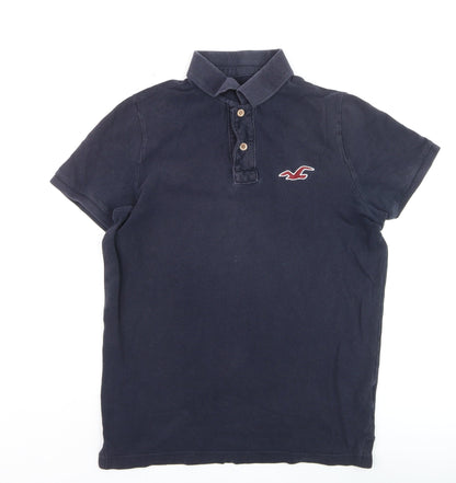 Hollister Men’s Blue Slim Fit Cotton Polo Shirt Medium