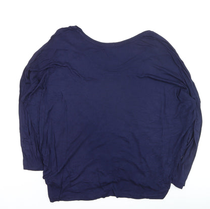 Gap Women’s Blue Relaxed Fit Long Sleeve Viscose T-Shirt Size L
