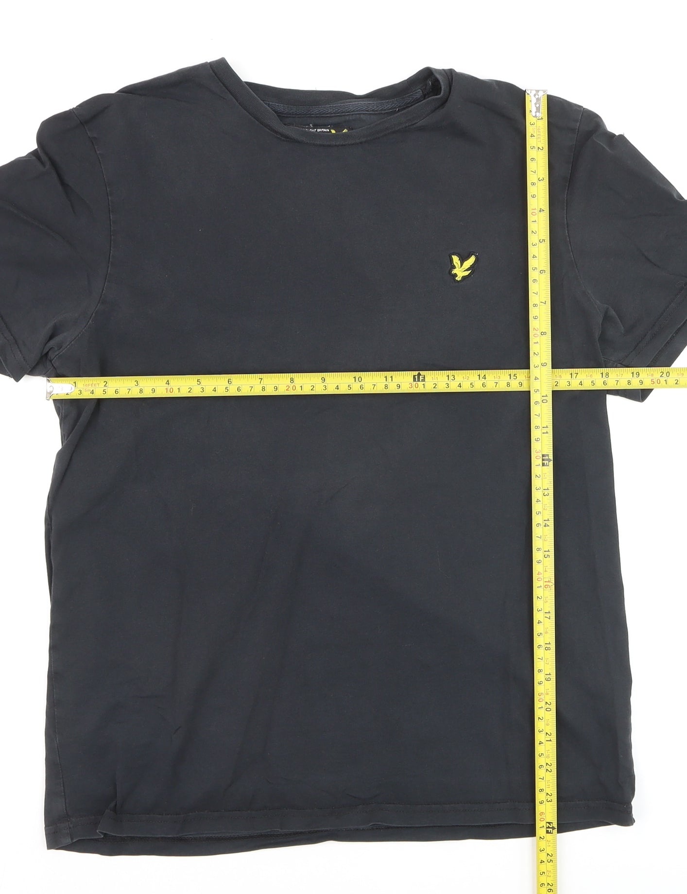 Lyle & Scott Mens Black Cotton Polo Shirt L Short Sleeve Classic Fit