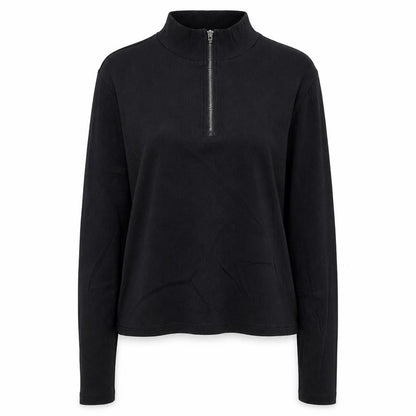Brave Soul Women's Black Long Sleeve Mock Neck Zip Top L