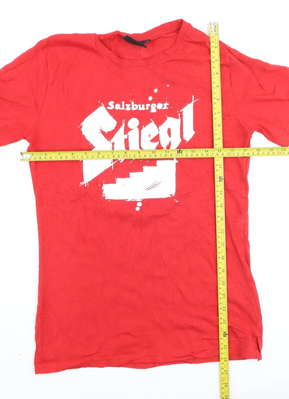 Stiegl Fashion Boys Red Logo Graphic Short Sleeve Cotton T-Shirt Size L