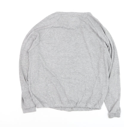 Superdry Women's Grey Pullover Sweatshirt Small Tokyo Heritage Logo