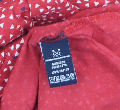 Crew Clothing Women’s Red Geometric Cotton Long Sleeve Blouse Size 8