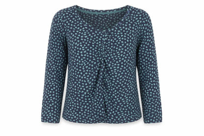 Mudd & Water Women's Blue Cotton Long Sleeve Patterned Blouse Size 10