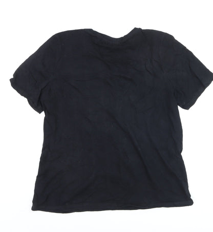 River Island Unisex Black LA Mode Graphic Cotton T-Shirt L