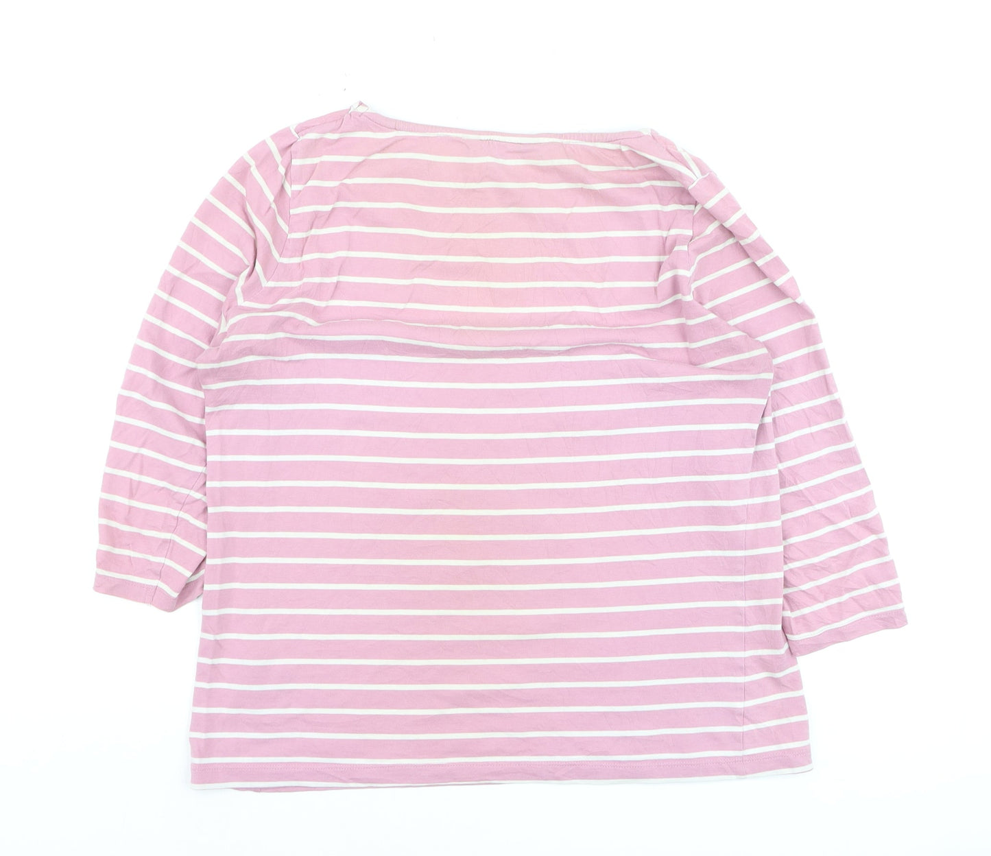 Crew Clothing Women’s Pink Stripe Cotton Boat Neck Jumper Size 14