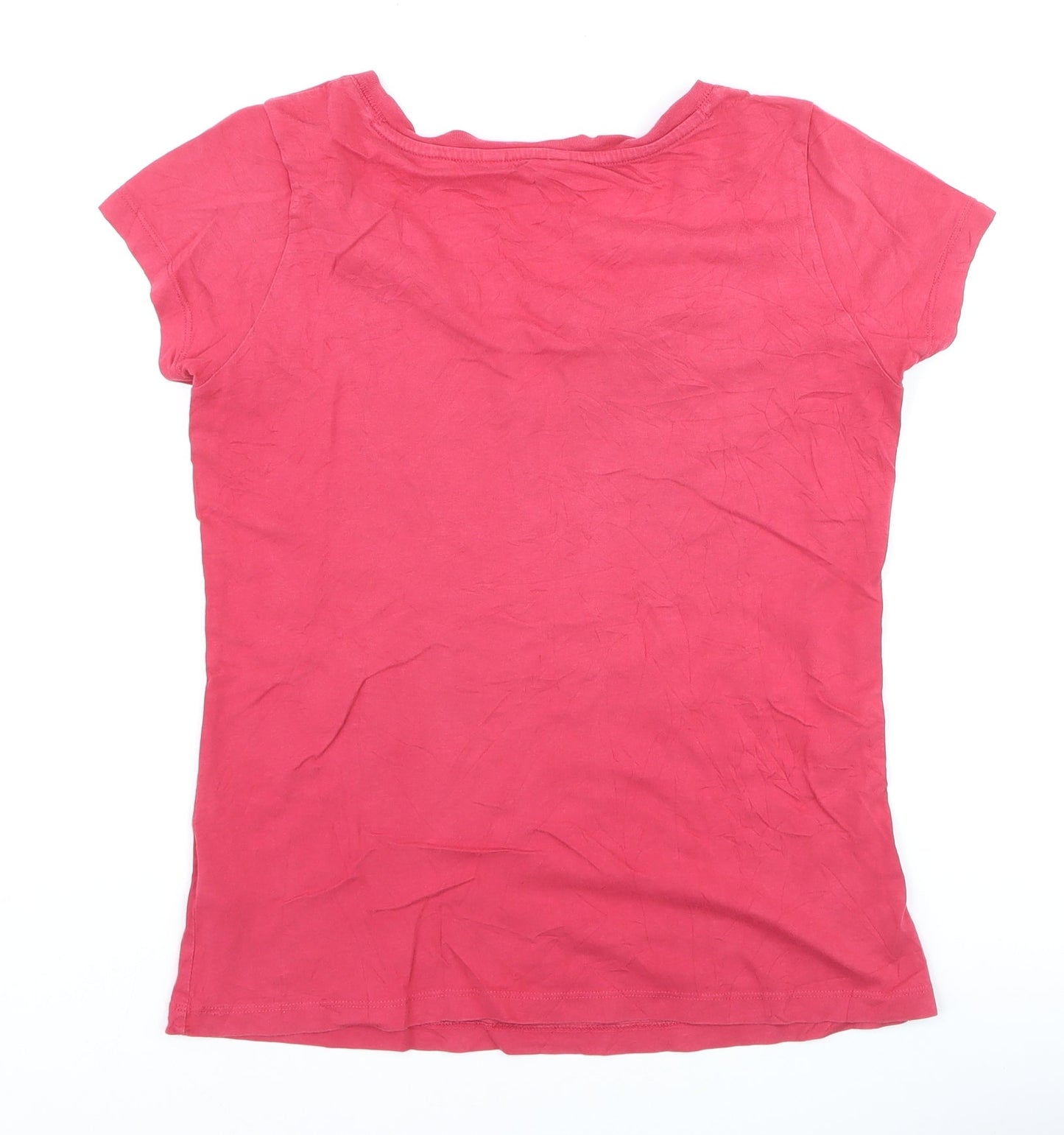 FatFace Womens Pink Cotton Animal Print Short Sleeve T-Shirt Size 12