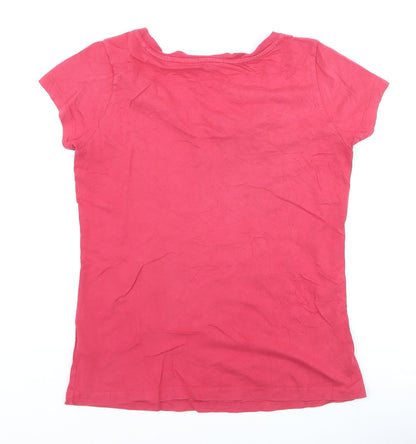 FatFace Womens Pink Cotton Animal Print Short Sleeve T-Shirt Size 12
