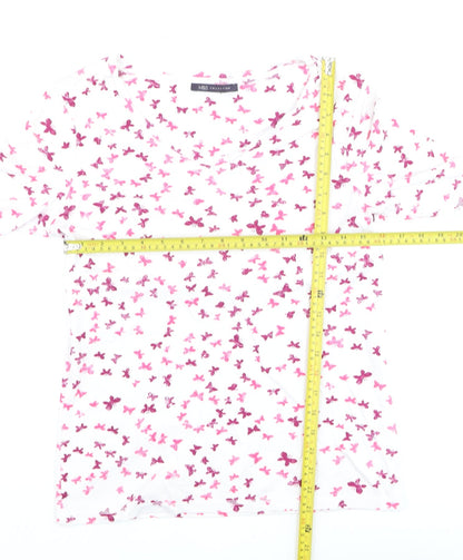 Marks and Spencer Womens Multicoloured Butterfly Cotton T-Shirt Size 14