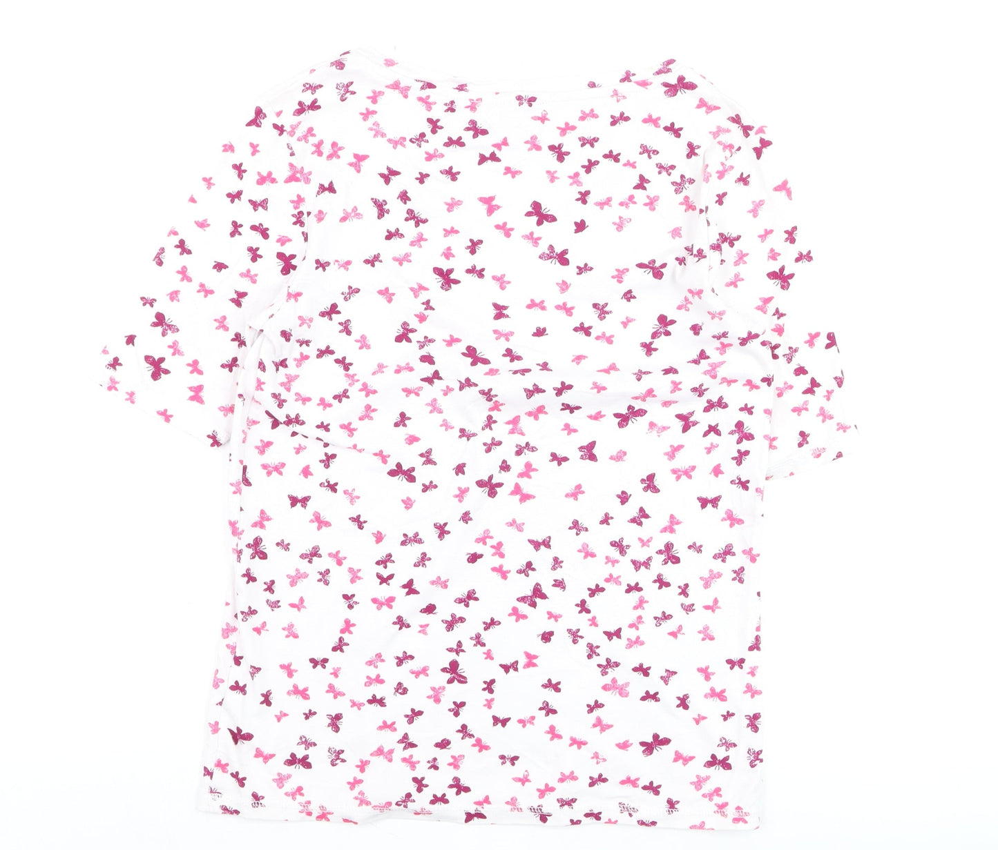 Marks and Spencer Womens Multicoloured Butterfly Cotton T-Shirt Size 14
