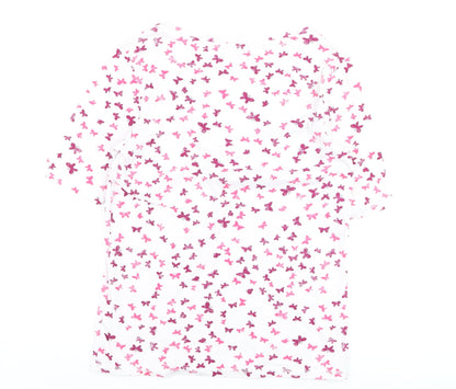 Marks and Spencer Womens Multicoloured Butterfly Cotton T-Shirt Size 14