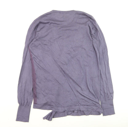 John Smedley Women's Purple Cotton Silk Crew Neck Jumper Size M