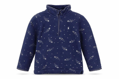 Joules Girls Blue Star Print Fleece 1/4 Zip Activewear Jacket 7-8 Years